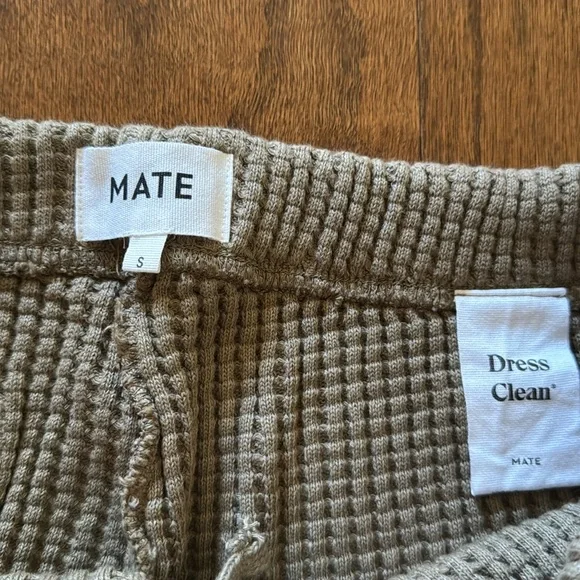 NWOT MATE the Label Waffle Knit Joggers in Bark - Picture 3 of 6